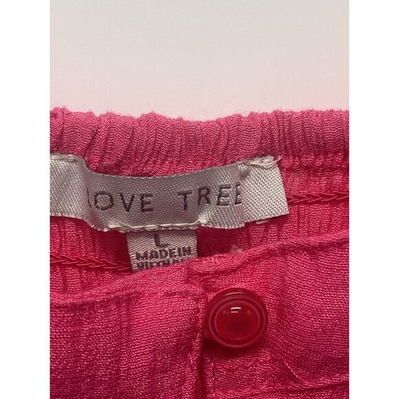 Love Tree Women’s Smocked Back Ruffled Hem Midi Dress Size L Pink Summer Beach - Picture 5 of 8